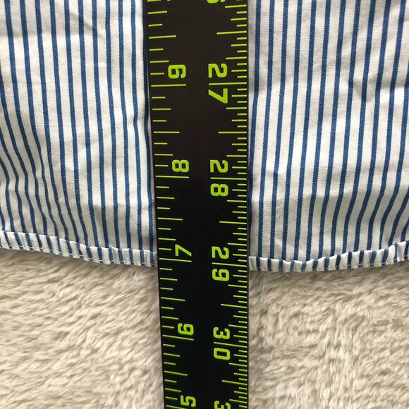 Lacoste Men's Shirt Size 42 FLAW Striped Long Sleeve Button Up Classic Blue - Picture 5 of 16